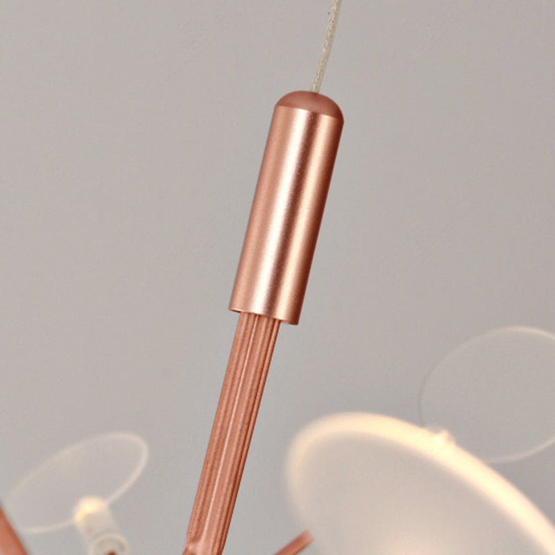 Luce a ciondolo a LED in oro acrilico nella moderna lampada appesa in acciaio inossidabile in acciaio inossidabile