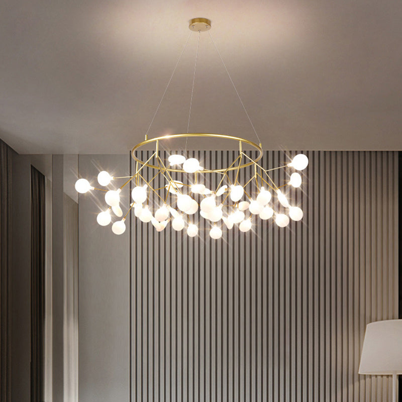 Contemporary Gold Hanging Chandelier Circle Ceiling Hanging Light Fixture