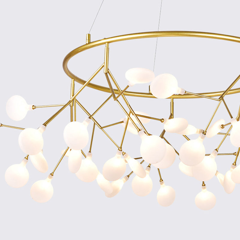Contemporary Gold Hanging Chandelier Circle Ceiling Hanging Light Fixture