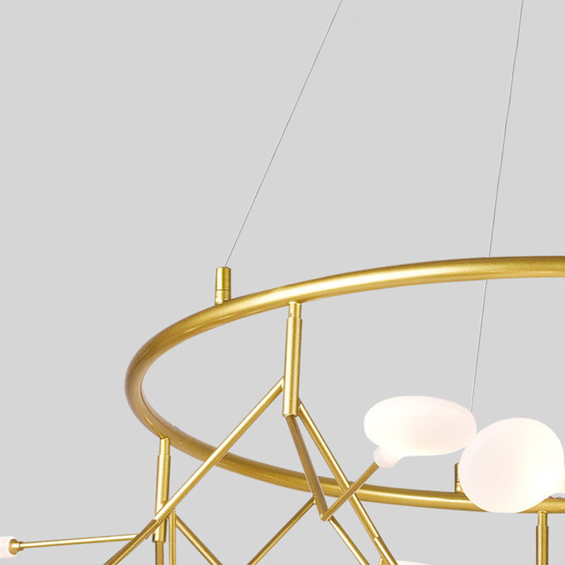 Contemporary Gold Hanging Chandelier Circle Ceiling Hanging Light Fixture