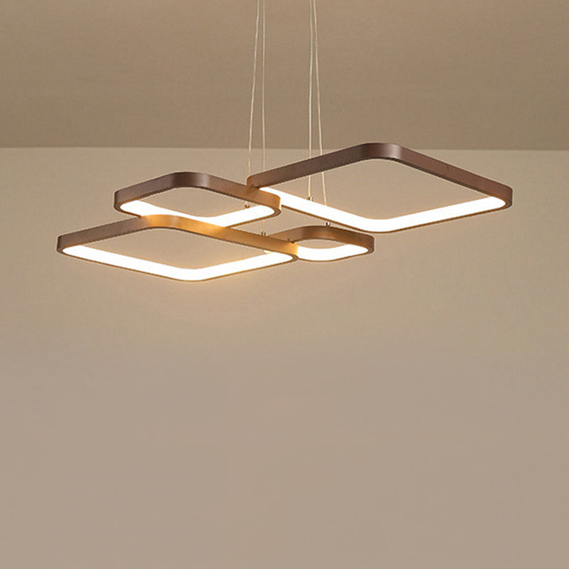 Brown Aluminum Hanging Pendant Lights Modern Hanging Lamps for Living Room