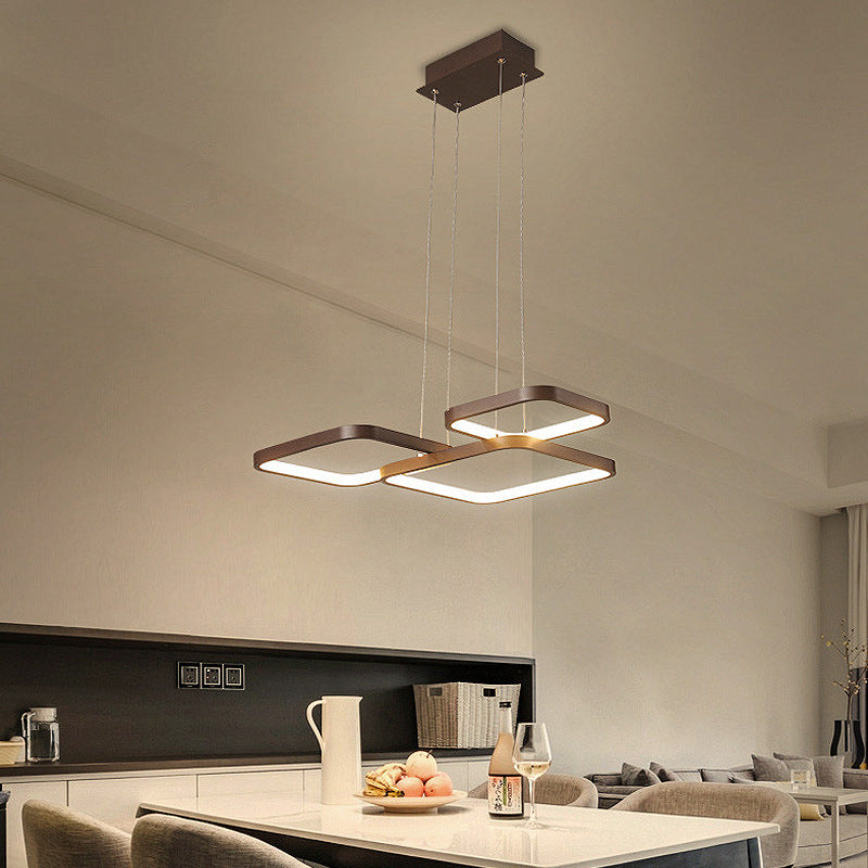 Brown Aluminum Hanging Pendant Lights Modern Hanging Lamps for Living Room