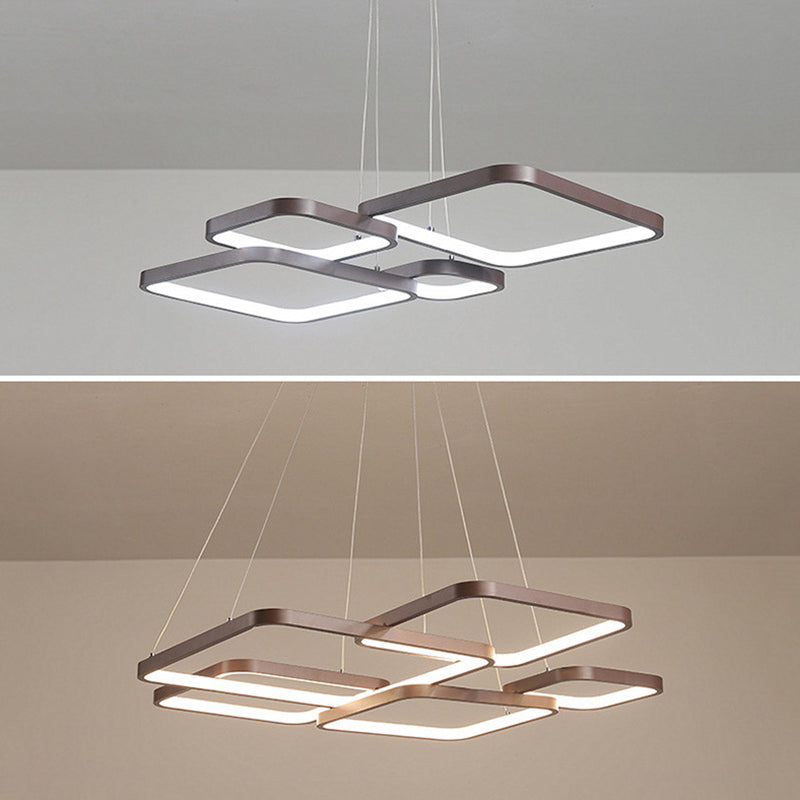 Brown Aluminum Hanging Pendant Lights Modern Hanging Lamps for Living Room