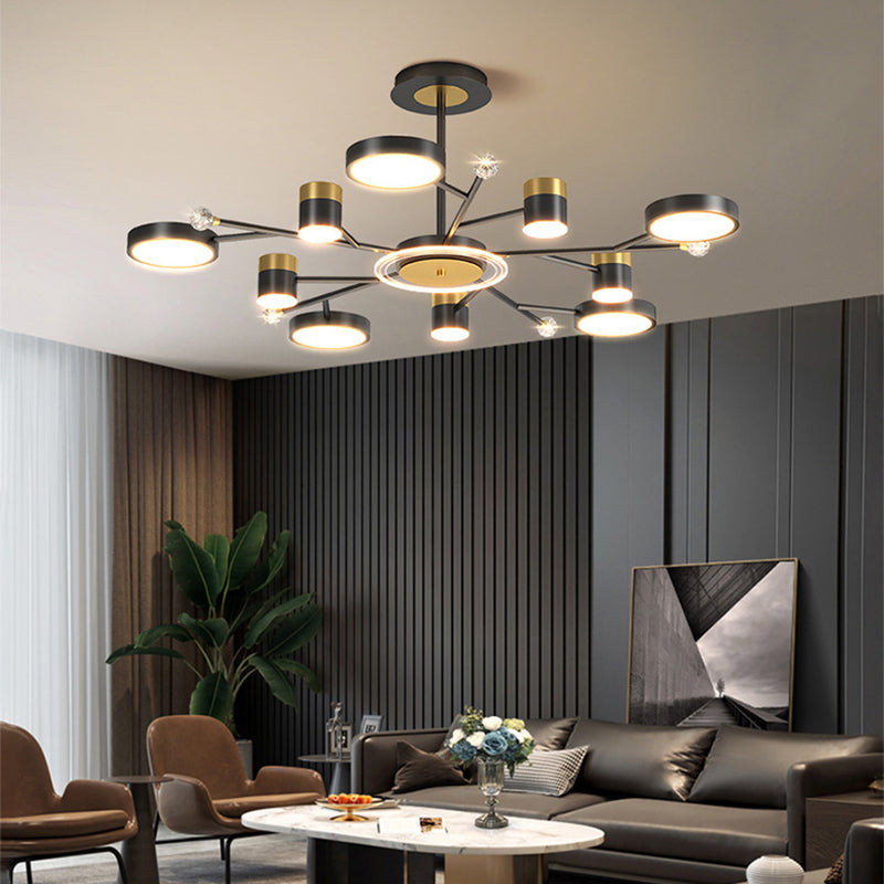 Black acrylique suspension suspension des lampes suspendues contemporaines pour le salon