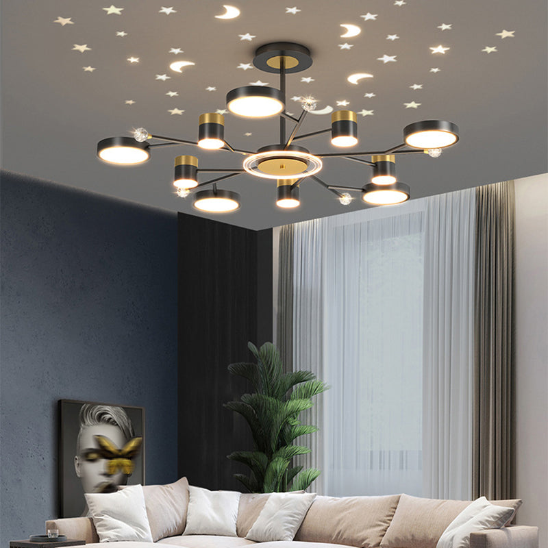 Black acrylique suspension suspension des lampes suspendues contemporaines pour le salon