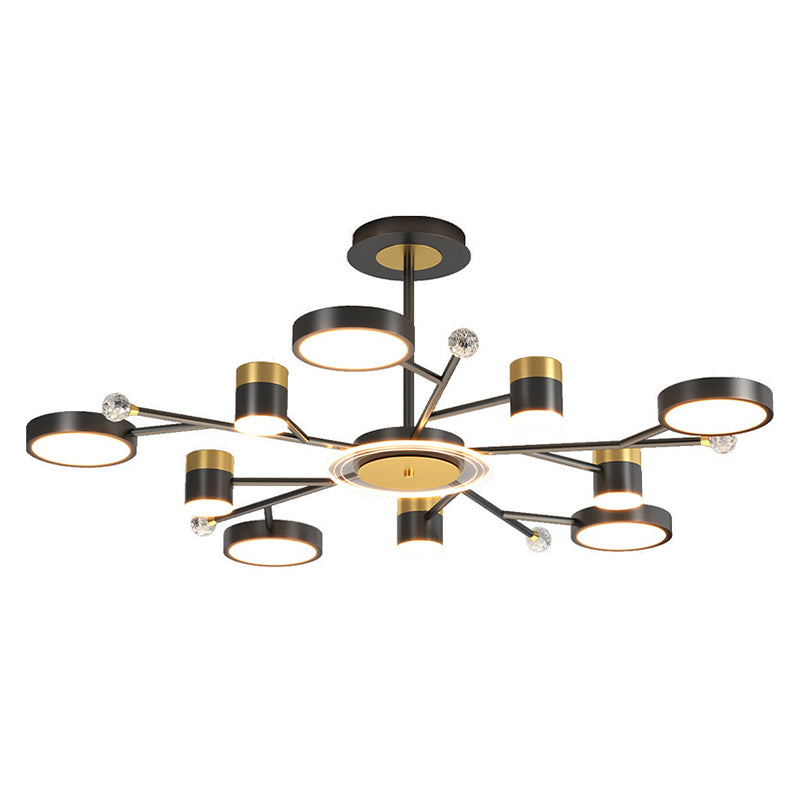 Black acrylique suspension suspension des lampes suspendues contemporaines pour le salon