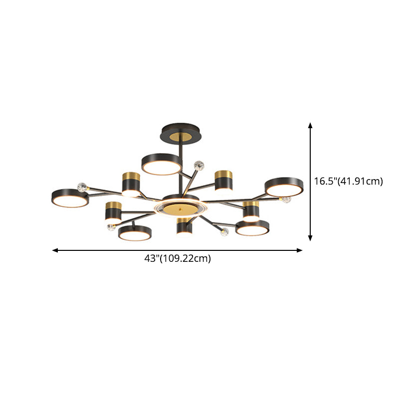 Black acrylique suspension suspension des lampes suspendues contemporaines pour le salon