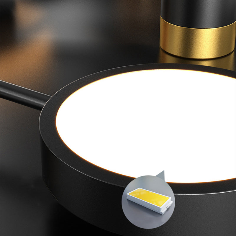 Luci a sospensione appesa acrilica nera Lampade sospese contemporanee per soggiorno