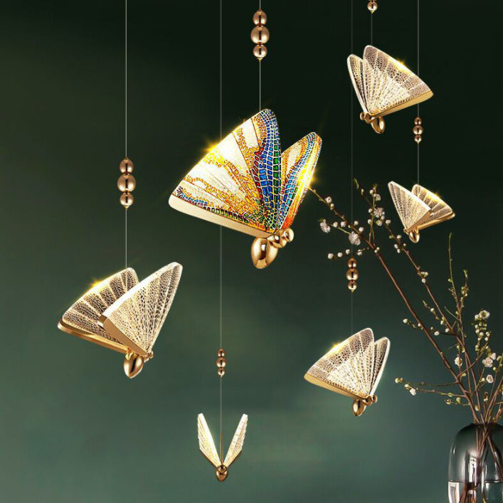 Luxurious Butterfly Style Hanging Ceiling Light, Acrylic Integrated LED Light Pendant Lighting