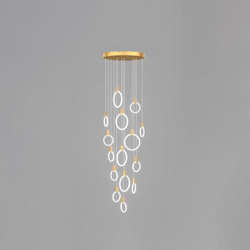 Modern Luxury LED Pendant Light Aluminium Circular Hanging Lamp with Acrylic Shade
