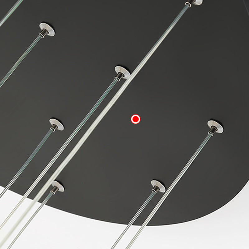 Modern Luxury LED Pendant Light Aluminium Circular Hanging Lamp with Acrylic Shade