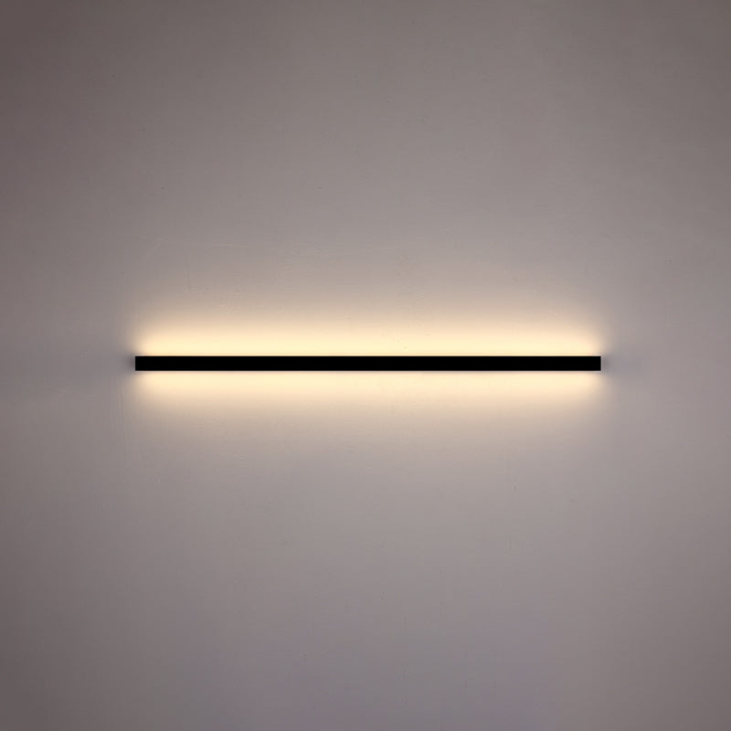 Moderner einfacher Stil Linearer Schatten Wandleuchten Metal 1 Leichte Leuchten im schwarzen Finish