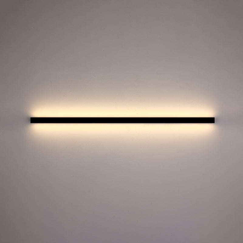Moderner einfacher Stil Linearer Schatten Wandleuchten Metal 1 Leichte Leuchten im schwarzen Finish
