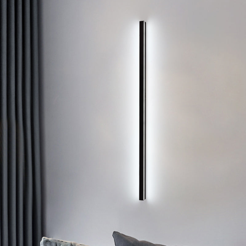 Moderner einfacher Stil Linearer Schatten Wandleuchten Metal 1 Leichte Leuchten im schwarzen Finish