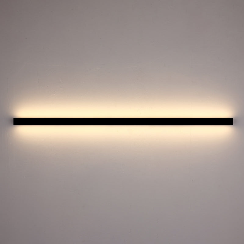 Moderner einfacher Stil Linearer Schatten Wandleuchten Metal 1 Leichte Leuchten im schwarzen Finish