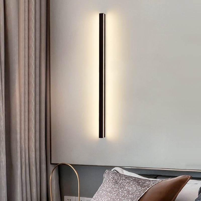 Moderner einfacher Stil Linearer Schatten Wandleuchten Metal 1 Leichte Leuchten im schwarzen Finish