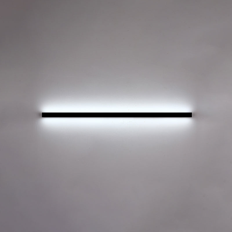 Moderner einfacher Stil Linearer Schatten Wandleuchten Metal 1 Leichte Leuchten im schwarzen Finish