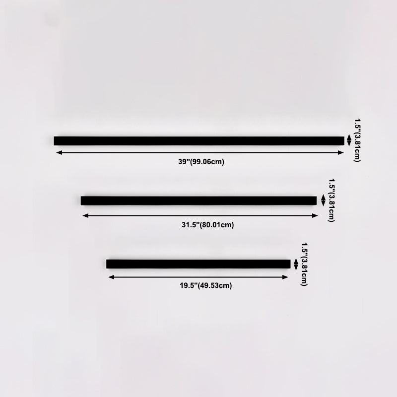 Moderner einfacher Stil Linearer Schatten Wandleuchten Metal 1 Leichte Leuchten im schwarzen Finish