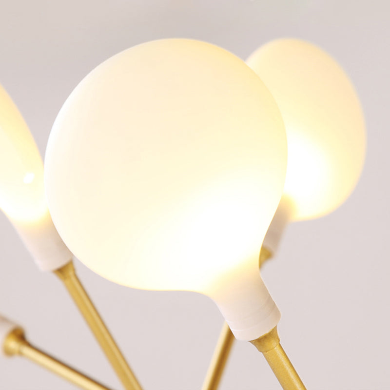 Acrylic Gold Pendant Light in Modern Luxury Style Wrought Iron Firefly Hanging Lamp for Living Room