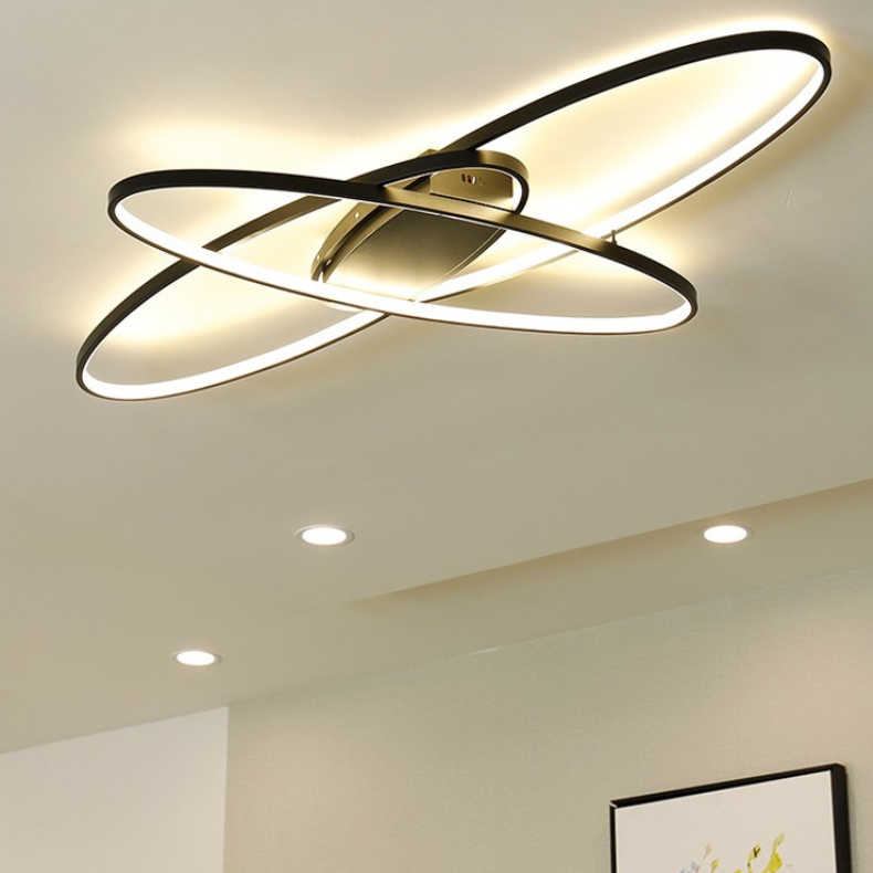 Luminaires semi-affleurants à lumières multiples de style moderne avec anneau en métal