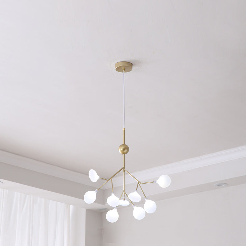 Lampada sospesa in metallo moderno Fireflies Style Lampada in oro per salotto