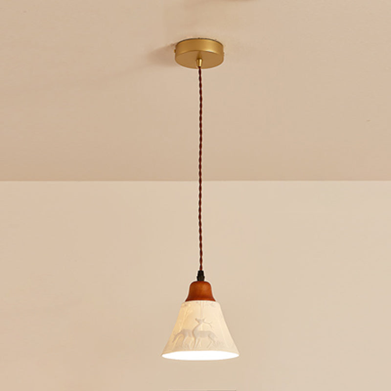 Modern Hanging Light Fixture Restaurant Suspension Lamp with Ceramic Shade