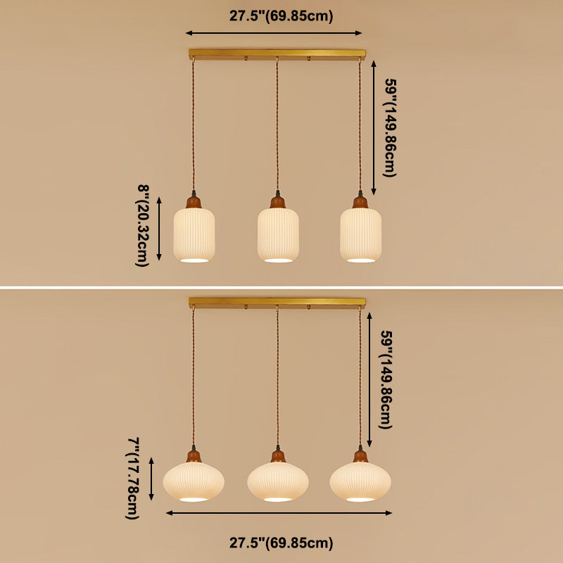Modern Hanging Light Fixture Restaurant Suspension Lamp with Ceramic Shade