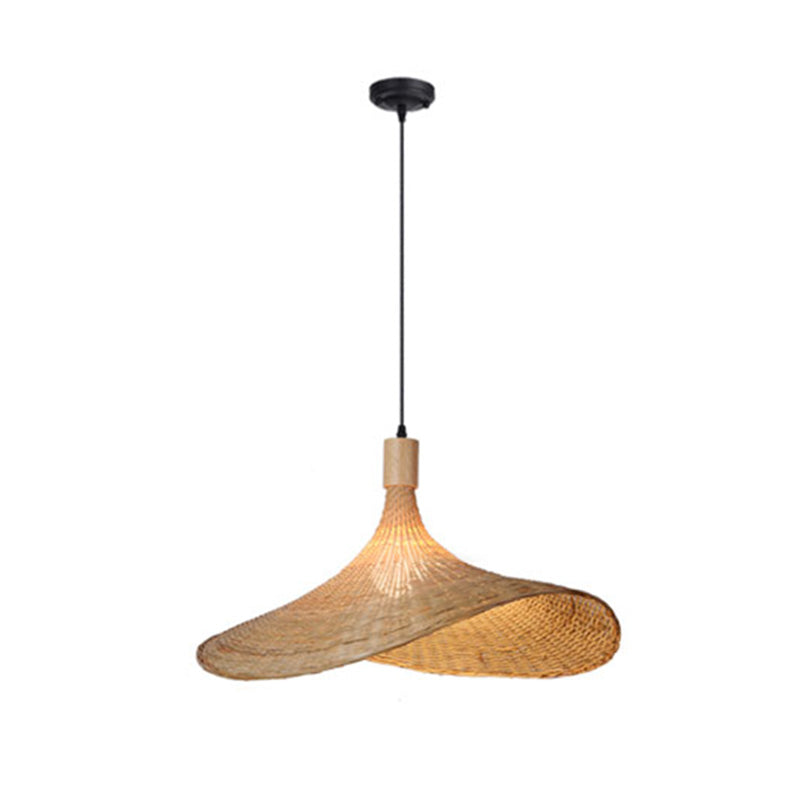 Chinesische Hutform anhängende Beleuchtungskörper Rattan hängen Licht für das Restaurant