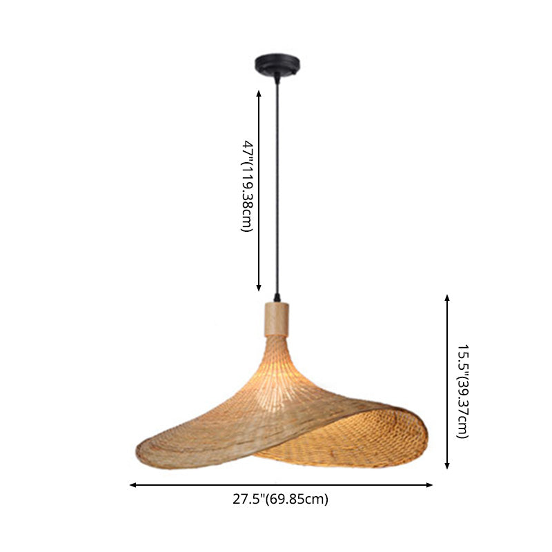 Chinesische Hutform anhängende Beleuchtungskörper Rattan hängen Licht für das Restaurant