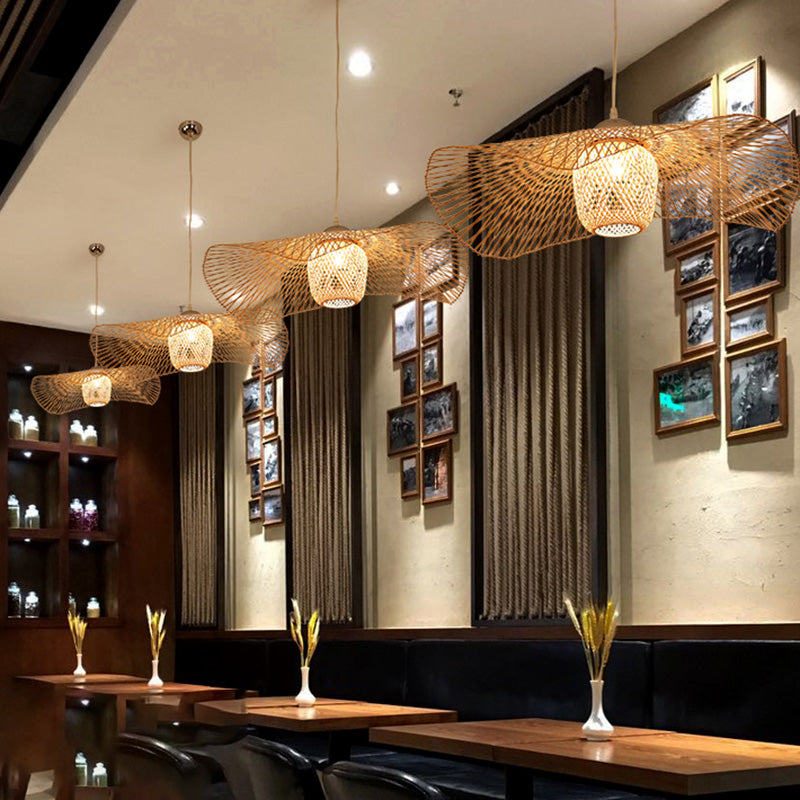 Twist Twist Twist Ciptenant Lighting Fishtures Rattan Hanging Light con cavo sospeso per il ristorante