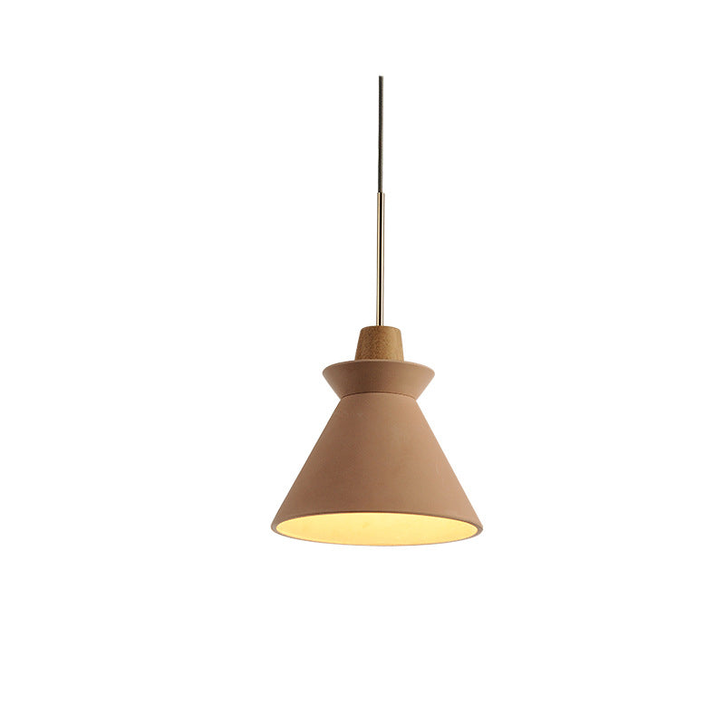 Cone Shaped Cement Hanging Ceiling Light Modern Style Hanging Light Kit for Bedroom