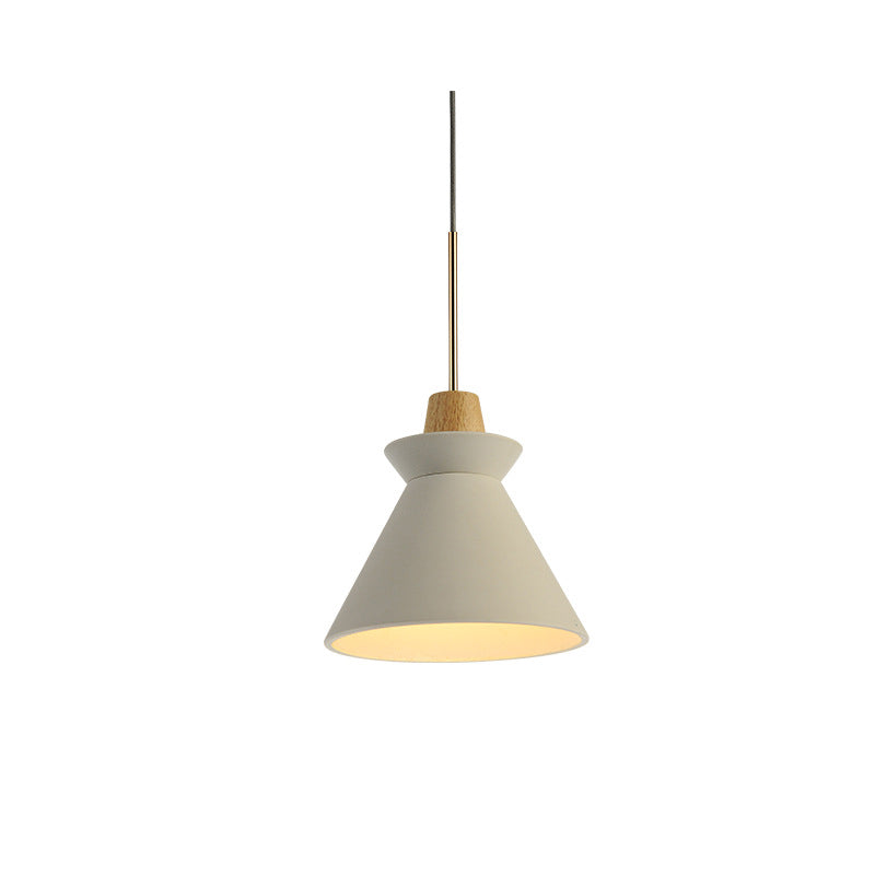 Cone Shaped Cement Hanging Ceiling Light Modern Style Hanging Light Kit for Bedroom