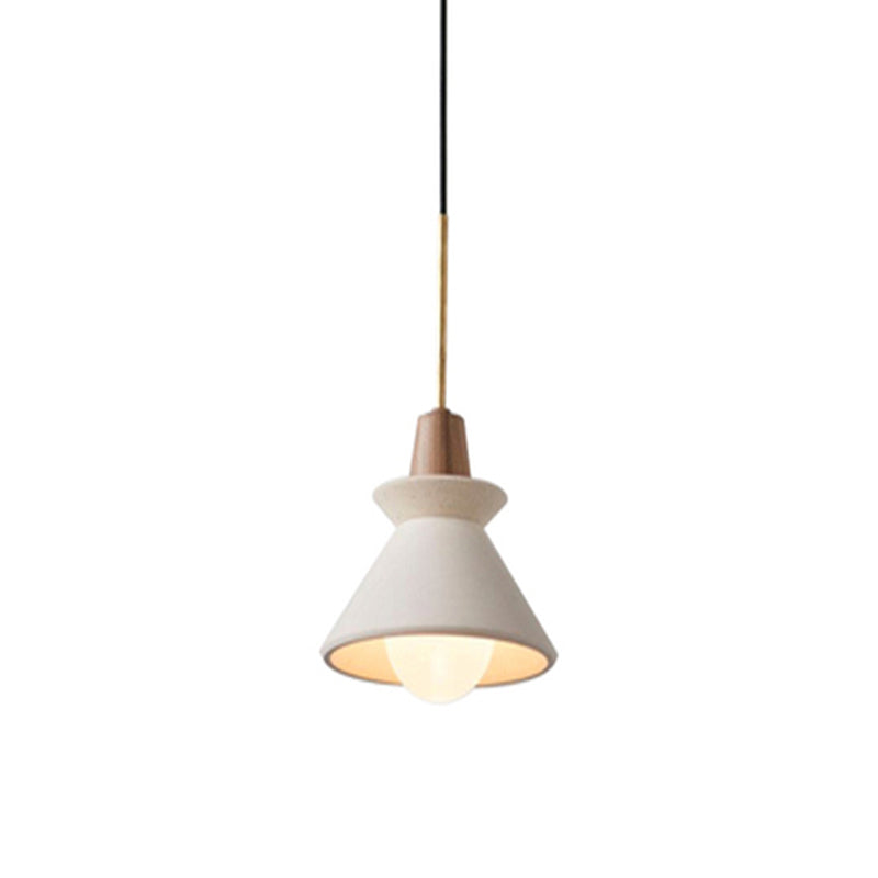 Cone Shaped Cement Hanging Ceiling Light Modern Style Hanging Light Kit for Bedroom