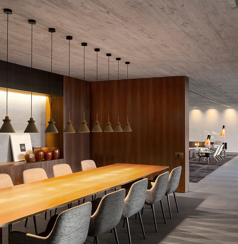 Cone Shaped Cement Hanging Ceiling Light Modern Style Hanging Light Kit for Bedroom