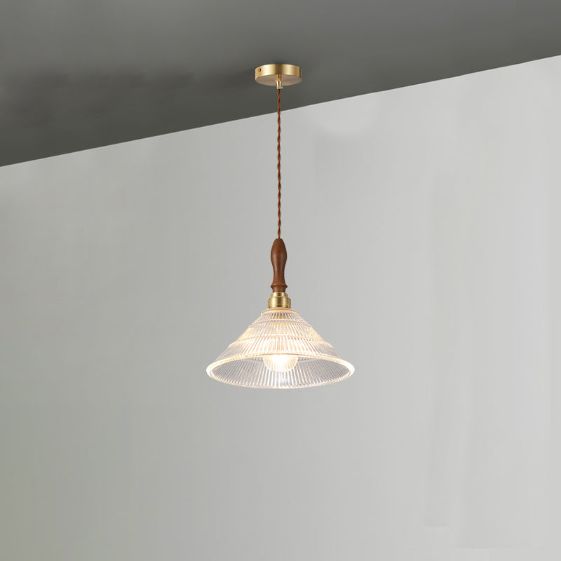 Colgante industrial de luz individual con vidrio prismático transparente para la cocina del pasillo de la noche