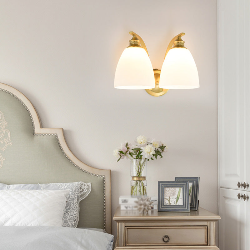 Illuminazione a parete interno Apparecchio di lampada a parete minimalista con tonalità di vetro latte