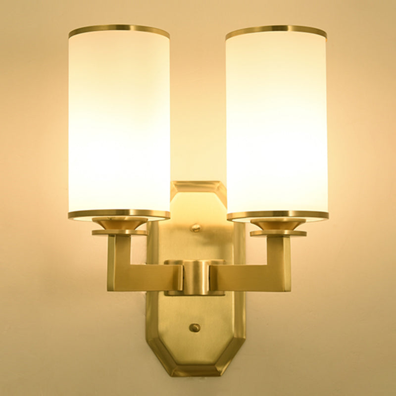 Illuminazione a parete interno Apparecchio di lampada a parete minimalista con tonalità di vetro latte