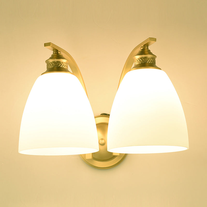 Illuminazione a parete interno Apparecchio di lampada a parete minimalista con tonalità di vetro latte