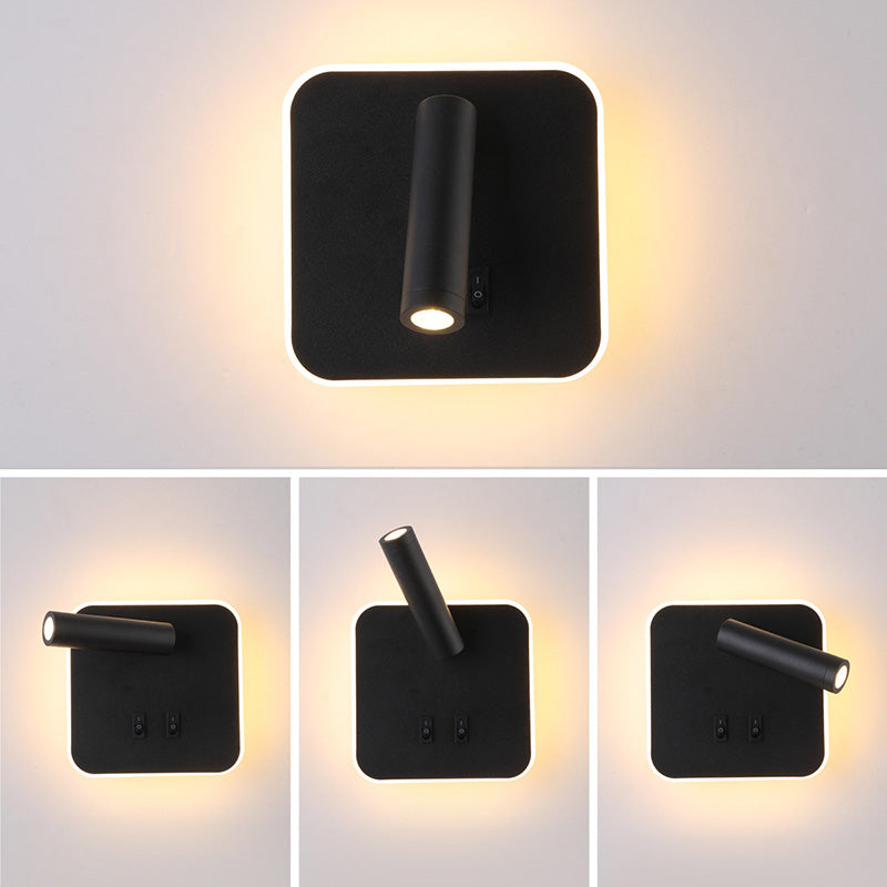 Luce di applique a muro 2 luci creative Luce da parete in metallo moderno per camera da letto