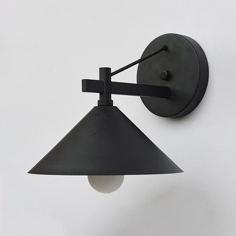 Conical Outdoor Wall Lighting Fixture Industrial Metal Black Wall Mount Light Fixture