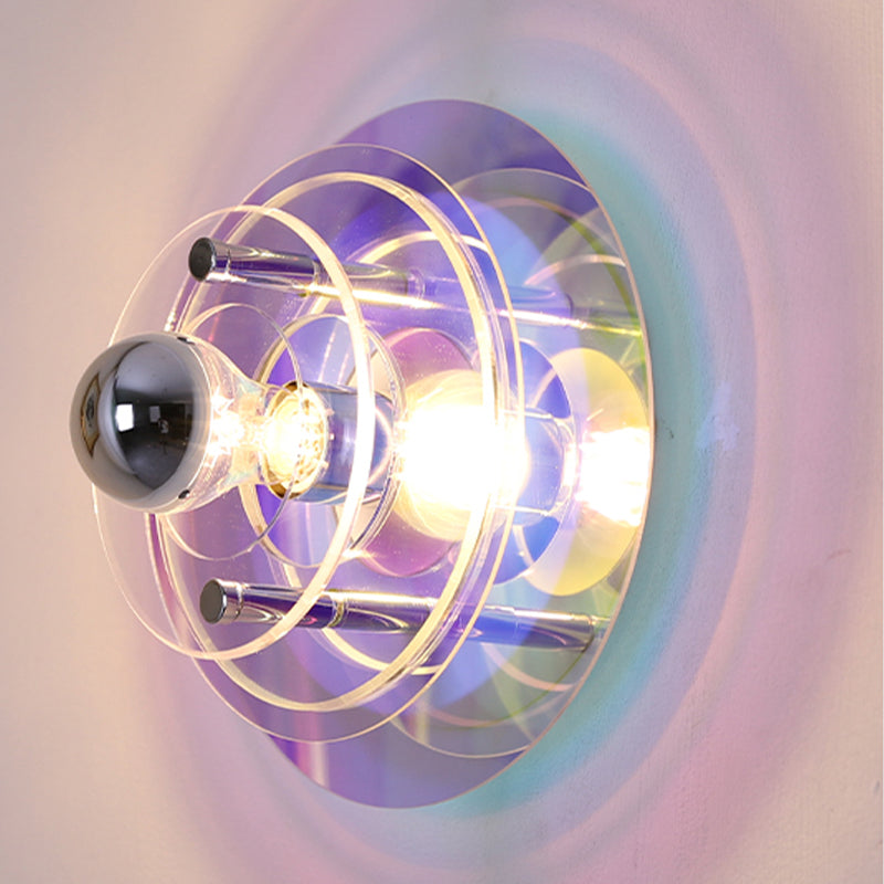 Space-age Wall Lamp Fixture Postmodern Style Acrylic 1 Bulb Bedroom Sconce Light