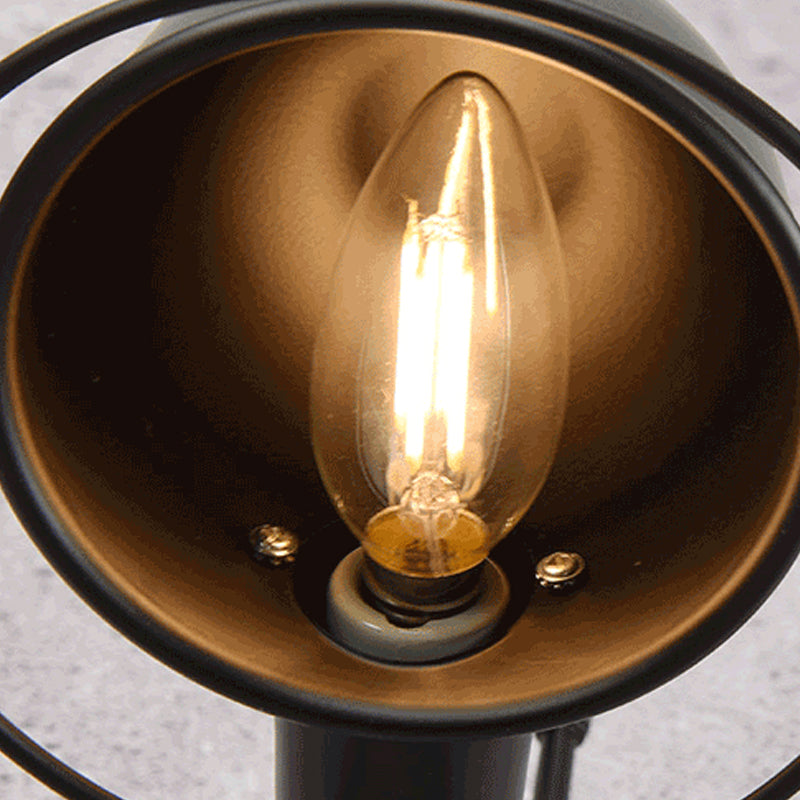 Industriestil Schwung Arm Wandlampe 1 Kopf Metall Wandleuchte mit Kuppelschatten in Schwarz