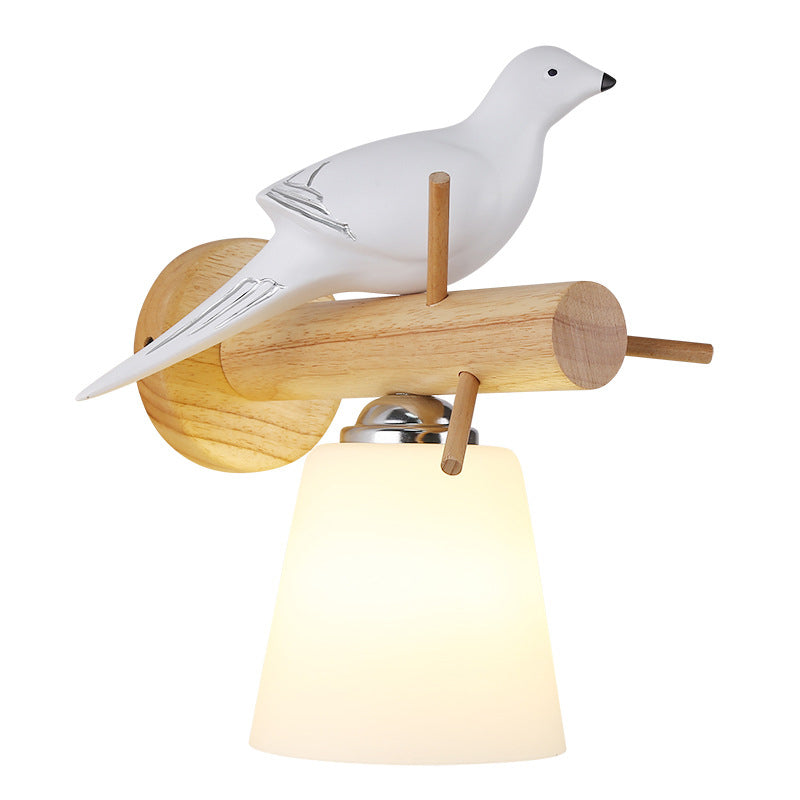 Lámpara montada en la pared de cono simplicidad posmoderna apliques de pared de madera para sala de estar