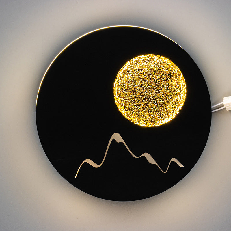 Disk artistico a forma di muro con applione metallico soggiorno a parete LED Luce montata