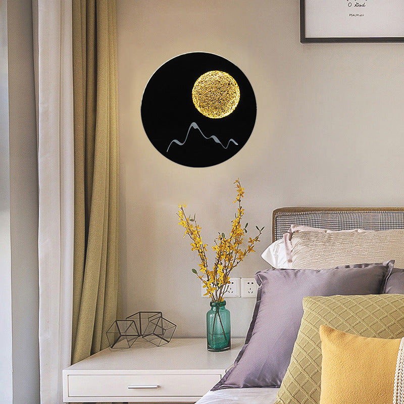 Disk artistico a forma di muro con applione metallico soggiorno a parete LED Luce montata