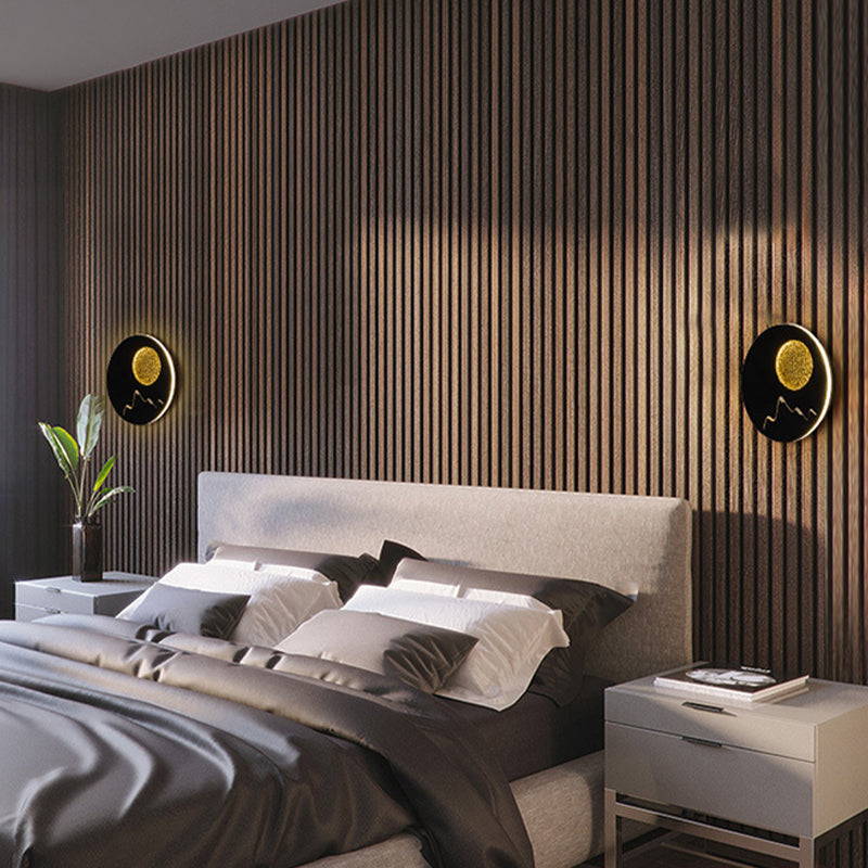 Disk artistico a forma di muro con applione metallico soggiorno a parete LED Luce montata