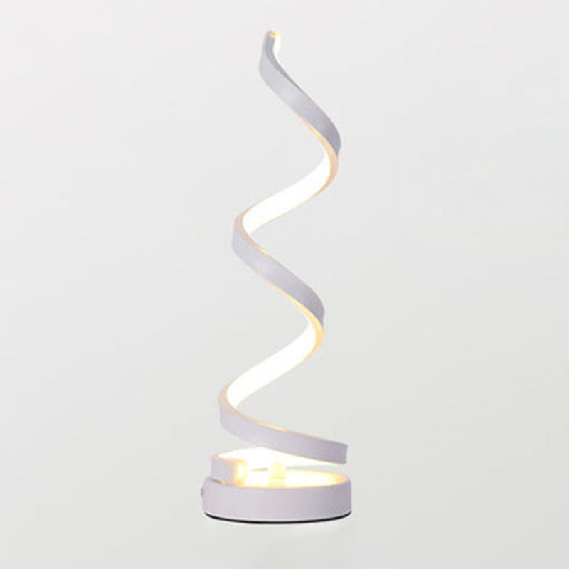 Spiral Night Table Light Contemporary Style Metal LED Table Light for Bedroom