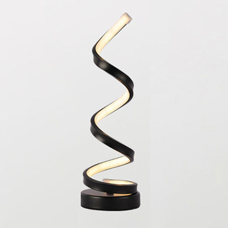 Spiral Night Table Light Contemporary Style Metal LED Table Light for Bedroom