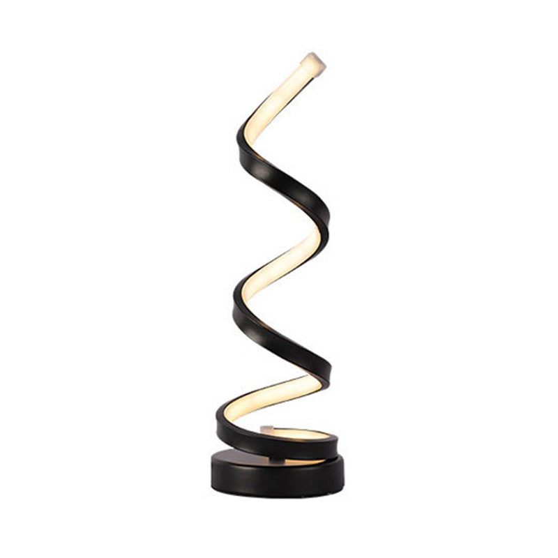 Spiral Night Table Light Contemporary Style Metal LED Table Light for Bedroom
