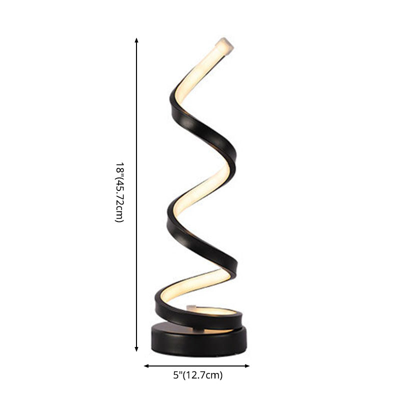 Spiral Night Table Light Contemporary Style Metal LED Table Light for Bedroom